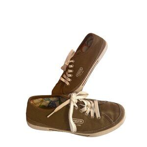 Coach Womens Brown Canvas Sneakers With White Laces & Logo Size 8 Casual Style C
